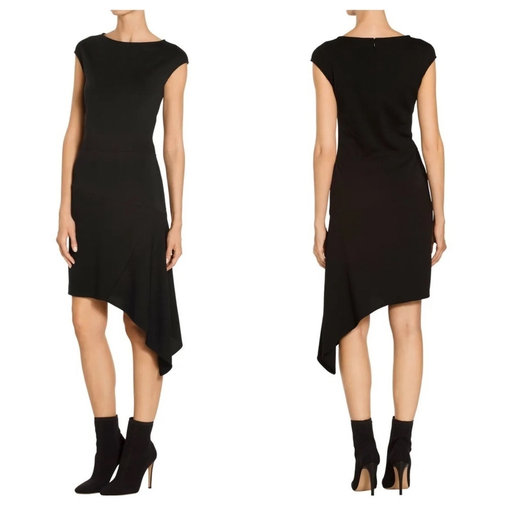St. John Collection Asymmetrical Milano Knit Cap Dress (SD2)